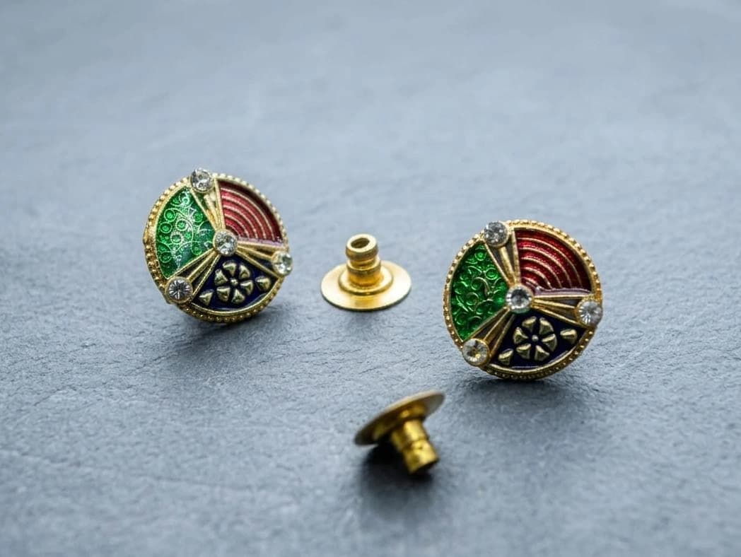 Meenakari Button Stud
