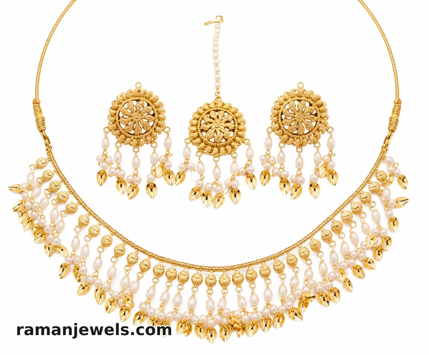 Elegant Gold-Tone Traditional Necklace Set
