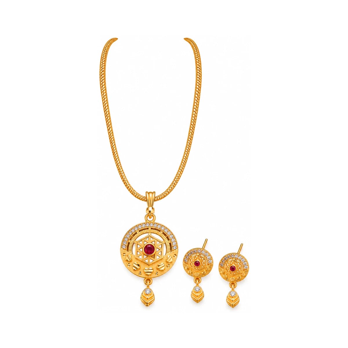 Gold-Finish Imitation Jewellery Set